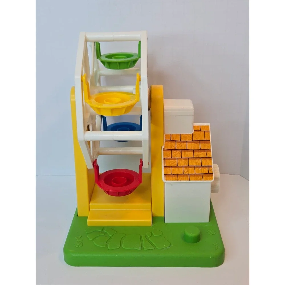 Fisher-Price Music Box Ferris Wheel #2077 Musical Toy with 3 Figures 2015 WORKS